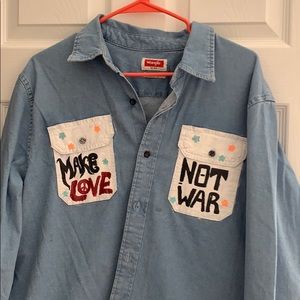 Custom painted wrangler button up